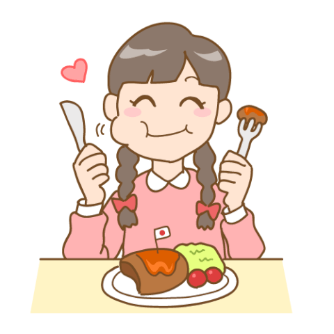 ご飯を食べる女性